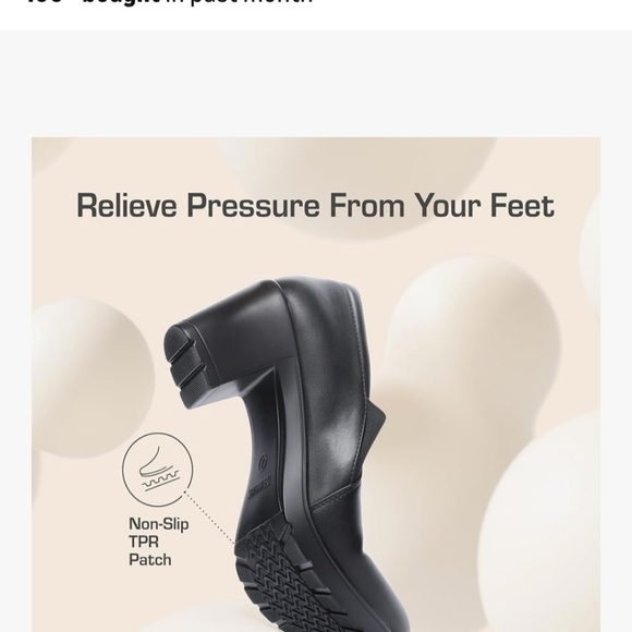 Women's Black Heeled Loafers. Size 10. No Slip Work Shoe. Office. Casual. - Picture 4 of 7